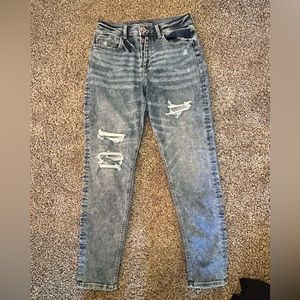 Maurices High-Rise Boyfriend Jeans - Sz 10 - Button Fly - Distressed - NICE
